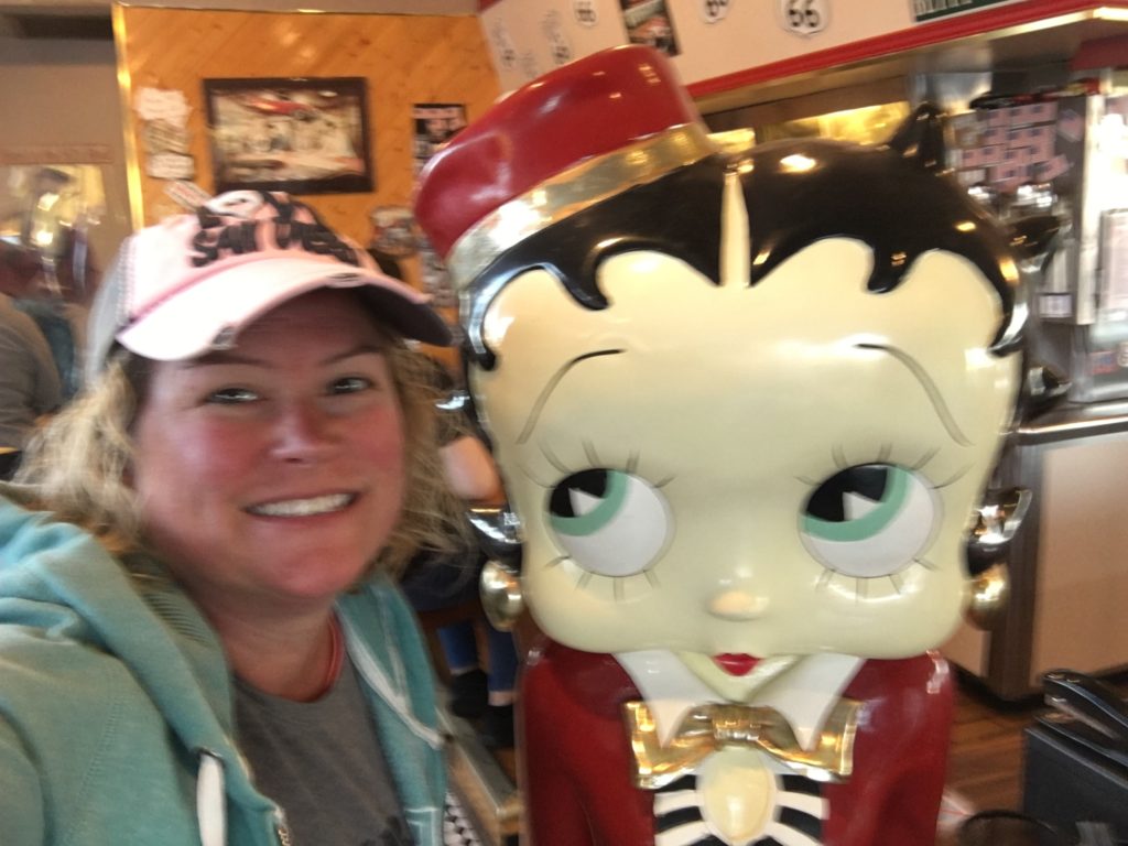 This is why I don't take selfies! It's blurry, but I had to get a pic with Betty Boop!