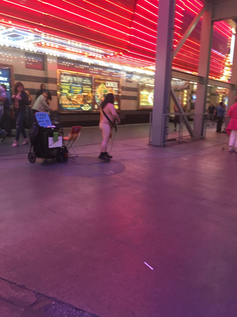 You never know what you will see in Vegas! Especially at the Fremont Experience!