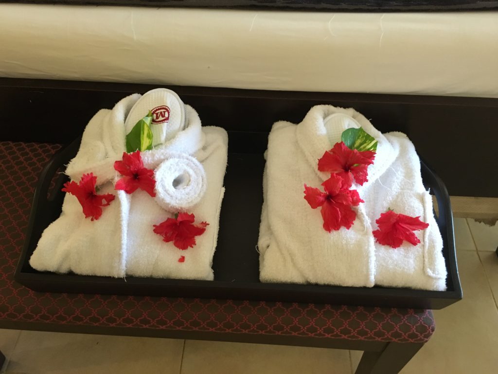 Daily fresh flowers left in our room. Majestic Elegance, Punta Cana