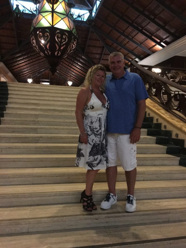 Micah and me before dinner  in Punta Cana at Majestic Elegance Resort
