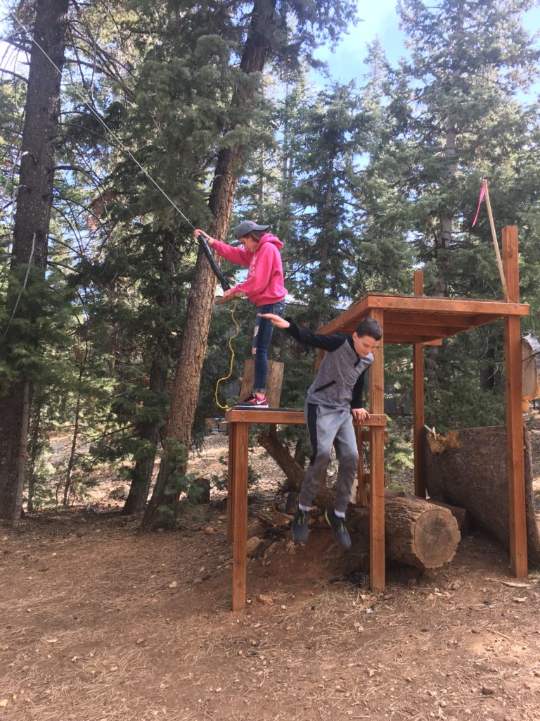 The kids loved the cabin and even though they were ages 12, 14, & 16 they enjoyed the swing set too!